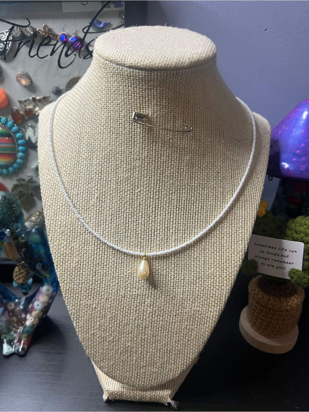 #176. Handmade Choker Beaded Pearl Necklace